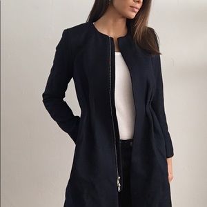 Knee-Length Navy Coat
